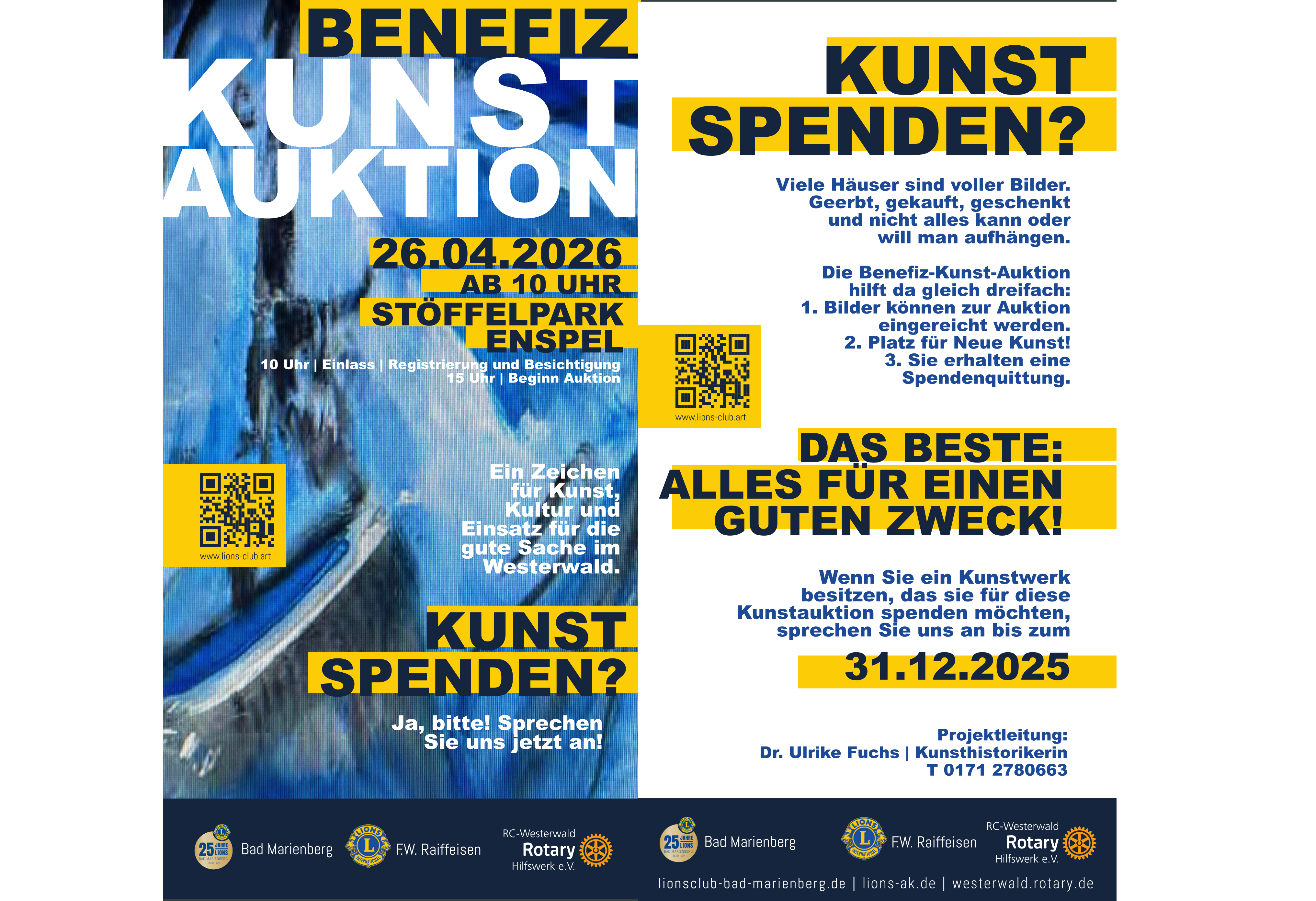 Werbekarte für die Kunstauktion am 26.04.2026