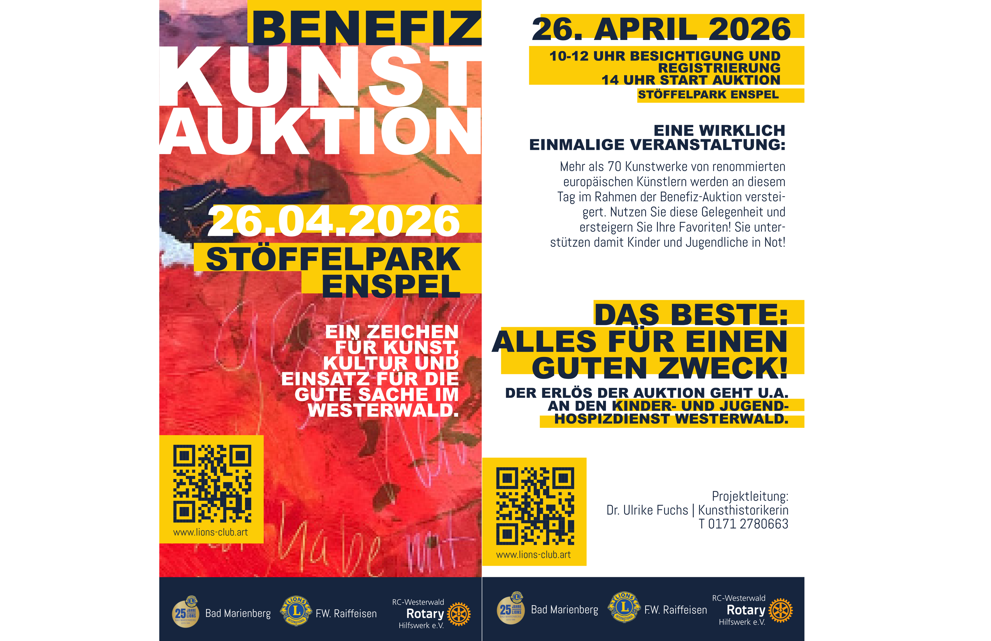 Werbekarte für die Kunstauktion am 26.04.2026